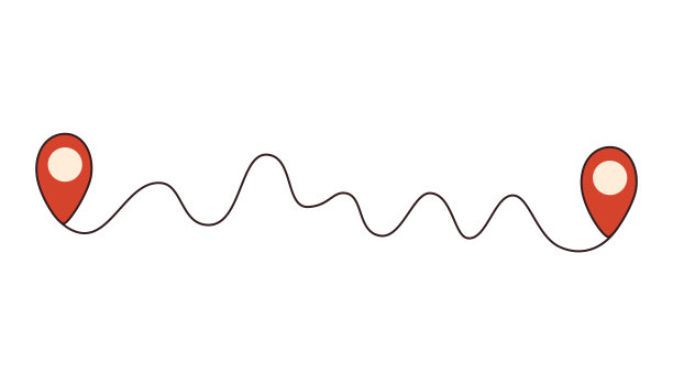 两点之间的路。位置指针。Gps导航和旅行的概念。计划跟踪。矢量手绘插图。图片下载