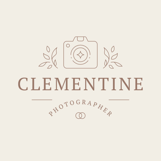 婚礼摄影师名片模板线艺术标志矢量插图照片摄像机图片下载