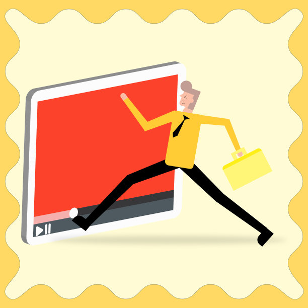 男商人跑向平板电脑图片下载