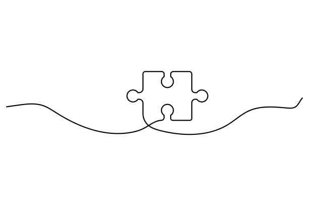 谜题一行。经营理念。一行。矢量插图。股票的形象。图片下载