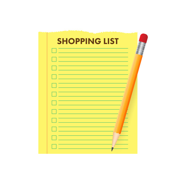购物清单平面图标。矢量插图。图片下载