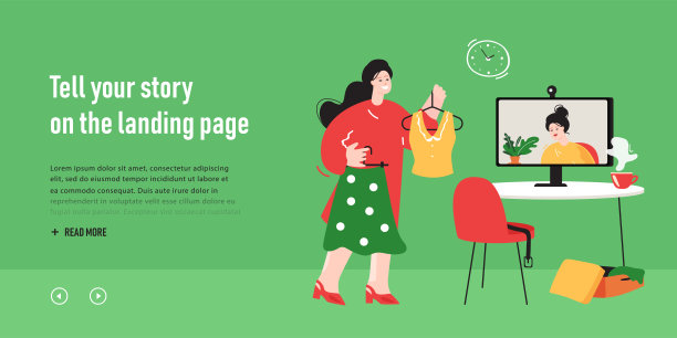 个人造型师帮助女性通过电脑进行选择图片下载