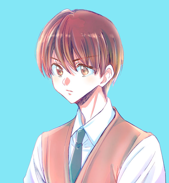 一个看起来很严肃的学生的插图图片下载