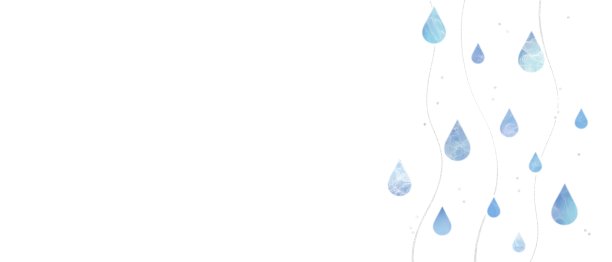 酒墨艺术背景与雨的形象。蓝色和浅蓝色的雨滴带着银色的闪光。水平旗帜与自然白色背景图片下载