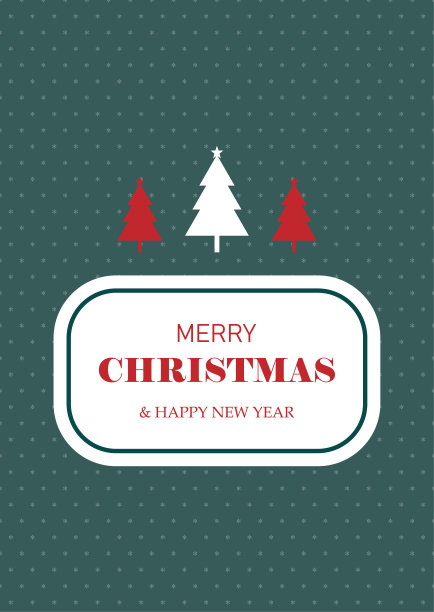 简单的圣诞快乐和新年卡片和圣诞树图片下载