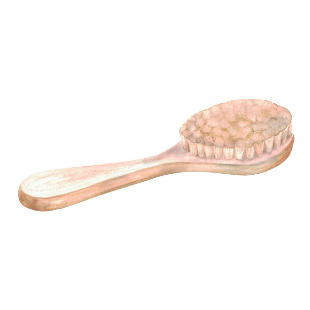 按摩刷。水彩图片下载