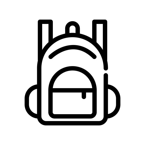 插图矢量图形的背包图标模板设计图片下载