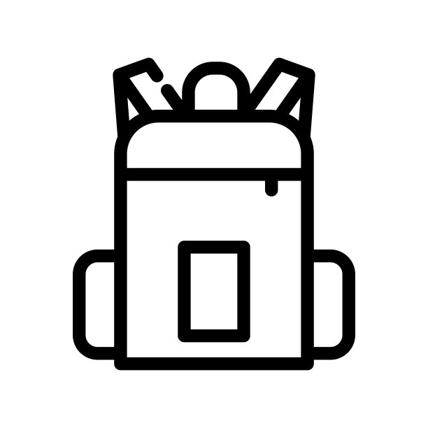 插图矢量图形的背包图标模板设计图片下载