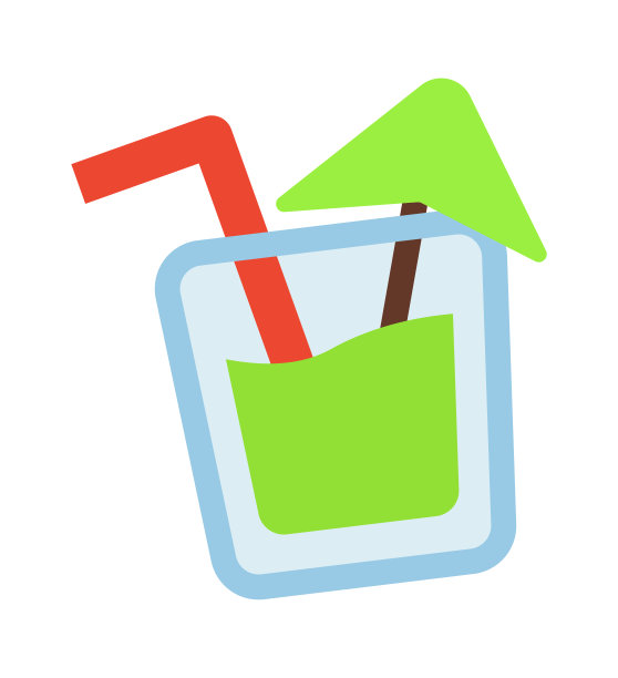 卡通鸡尾酒图标。矢量图图片下载