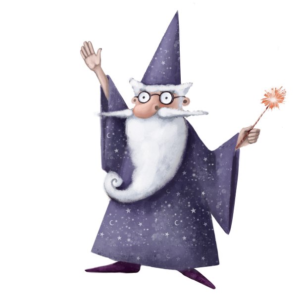 拿着魔法棒的有趣老巫师，童话故事中的梅林图片下载