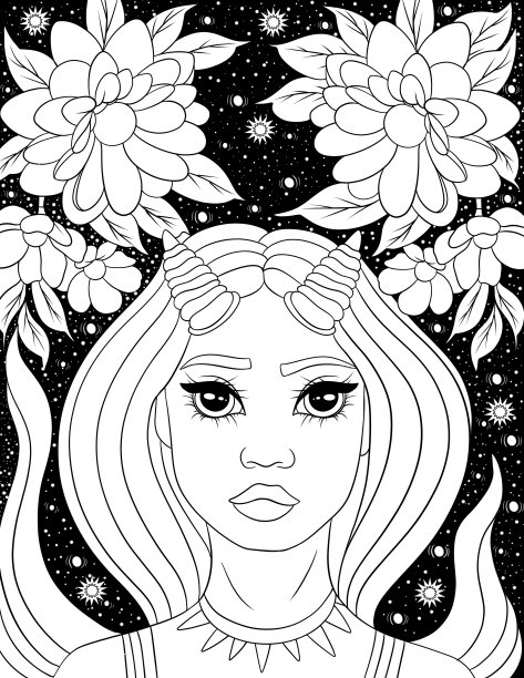 午夜美人涂色书图片下载