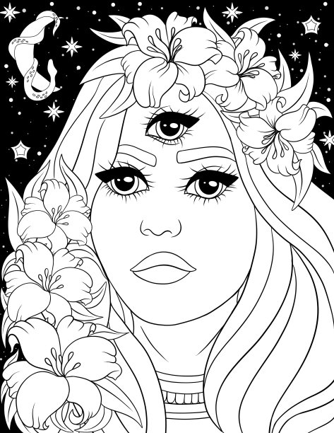 午夜美人涂色书图片下载