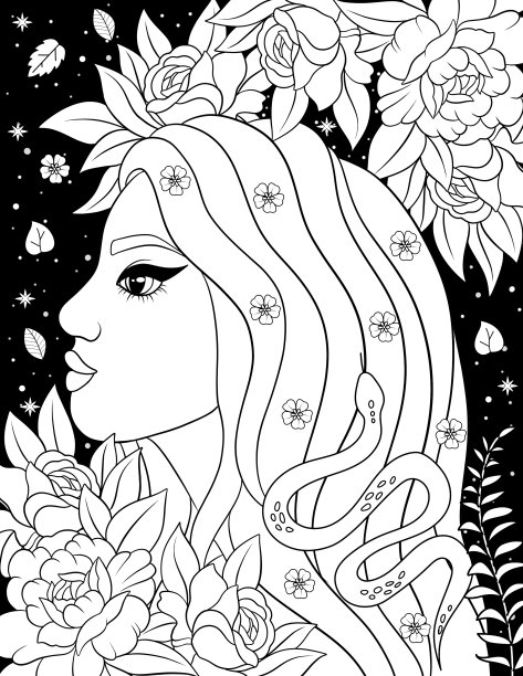 午夜美人涂色书图片下载