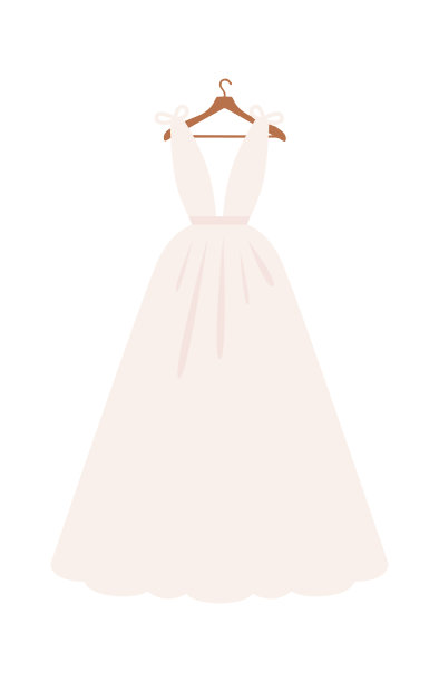 豪华婚纱。矢量图图片下载