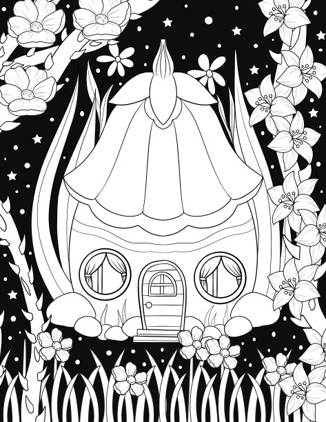 午夜仙女屋涂色书图片下载