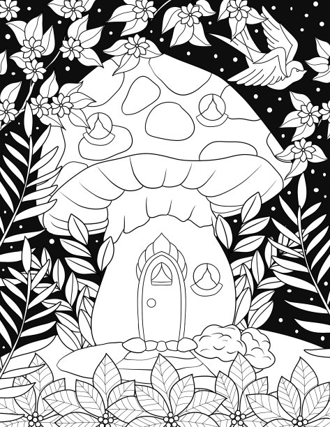 午夜仙女屋涂色书图片下载