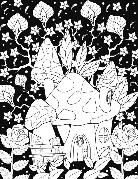 午夜仙女屋涂色书图片下载