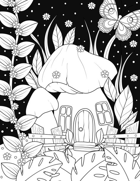 午夜仙女屋涂色书图片下载