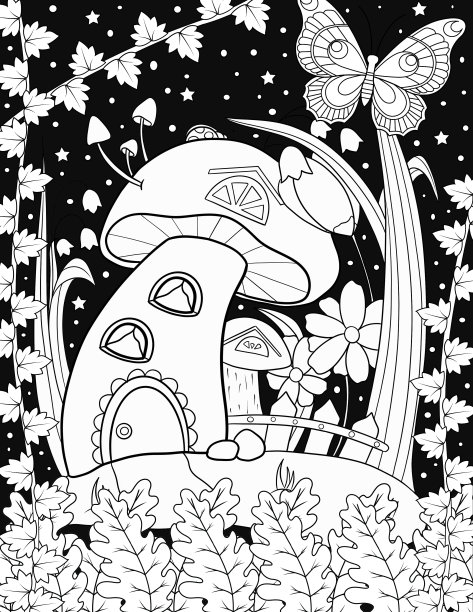 午夜仙女屋涂色书图片下载