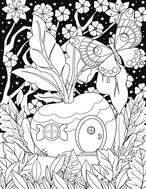 午夜仙女屋涂色书图片下载