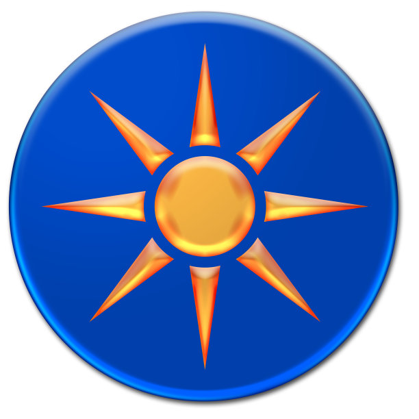橙色的太阳按钮图片下载