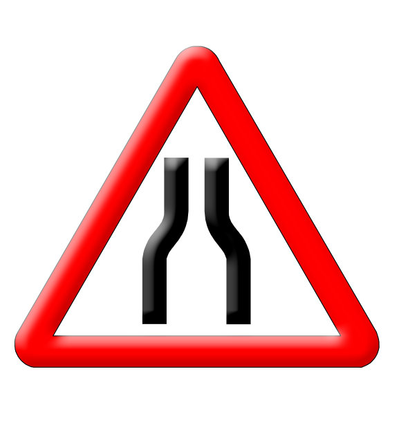 道路缩小交通标志图片下载