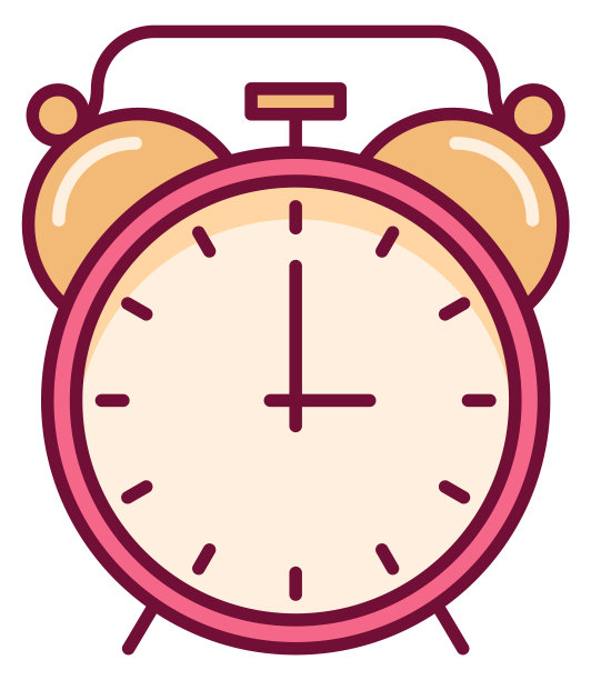 闹钟线路图标。早晨唤醒符号隔离图片下载