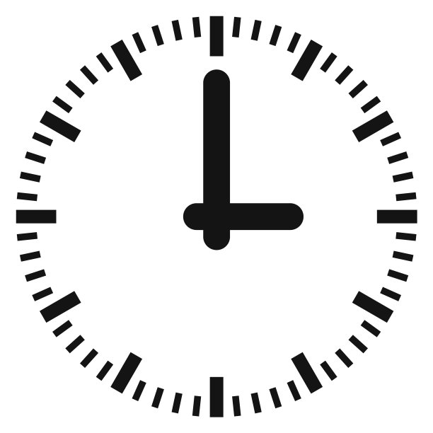 圆形时间刻度图标。时钟黑色符号隔离图片下载