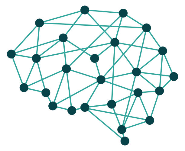 人工智慧图标。蓝线思维结构图片下载