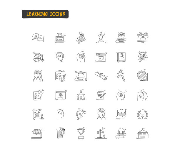 学习概念图标集图片下载