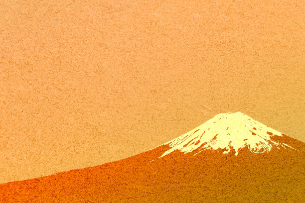 日本风格的背景材料富士山染红，明信片，墙纸，新年卡片，日出，日落图片下载