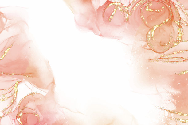 柔和的青色薄荷液体大理石水彩背景与金线和刷污渍。蓝绿色大理石纹酒精油墨绘图效果。矢量插画背景，水彩婚礼请柬。图片下载