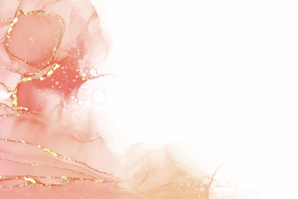 柔和的青色薄荷液体大理石水彩背景与金线和刷污渍。蓝绿色大理石纹酒精油墨绘图效果。矢量插画背景，水彩婚礼请柬。图片下载