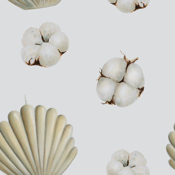 棉，松树和蜡烛图案图片下载