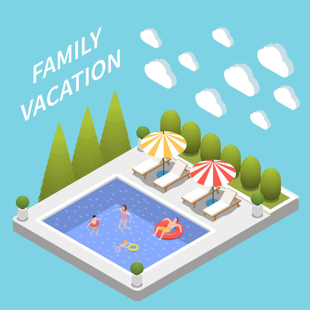 阳光明媚的日子，全家度假图片下载