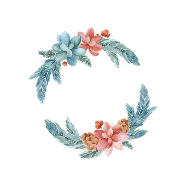 圣诞花环快乐图片下载