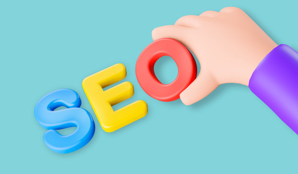 卡通手排列字母作为SEO缩写搜索引擎优化，促进网站排名流量的概念，3d渲染插图。图片下载