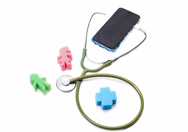 三维渲染的听诊器与手机作为一个概念的远程医疗远程图片下载