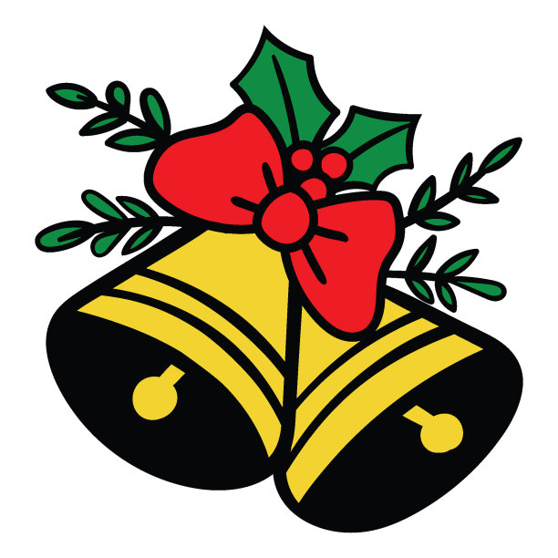 孤立的圣诞钟插图图片下载