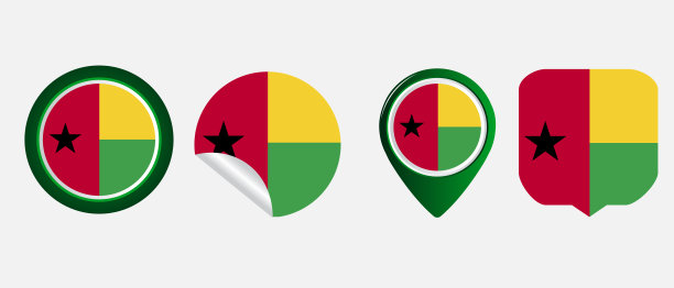 几内亚比绍平图标符号矢量插图图片下载