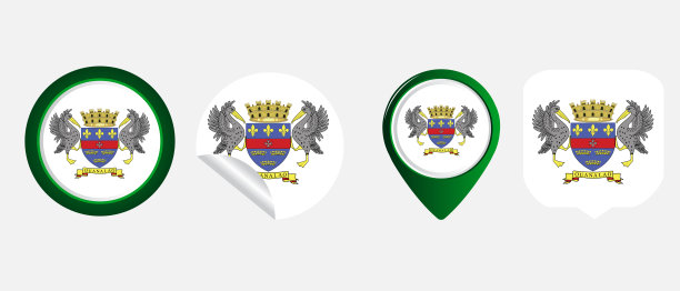 圣巴特尔米平面图标符号矢量插图图片下载