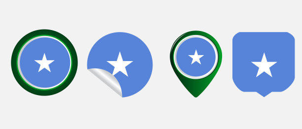 索马里平面图标符号矢量插图图片下载