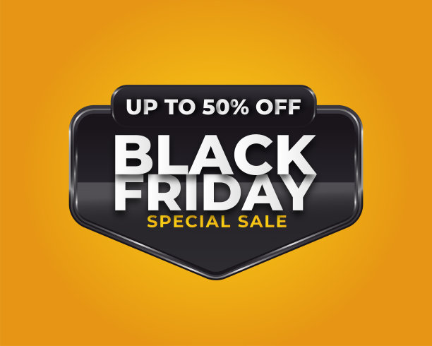 黑色星期五特别促销横幅上的黄色背景图片下载