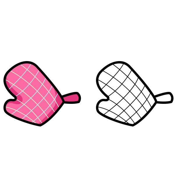 插图孤立彩色和黑白烹饪手保护图片下载