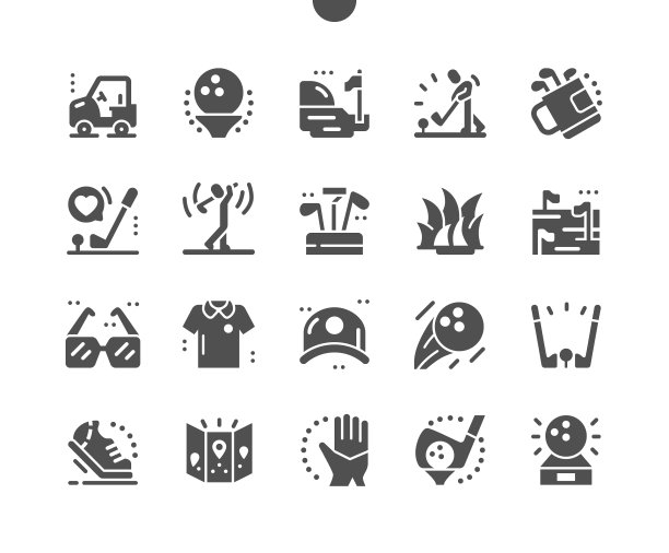 高尔夫球。体育游戏。高尔夫冠军赛，职业装比赛。娱乐活动。矢量图标。简单的象形图图片下载