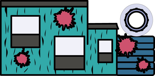 游戏地形矢量颜色图标设计，射击运动符号，极限运动标志，双向飞碟射击和陷阱射击库存插图，彩弹游戏场地概念图片下载