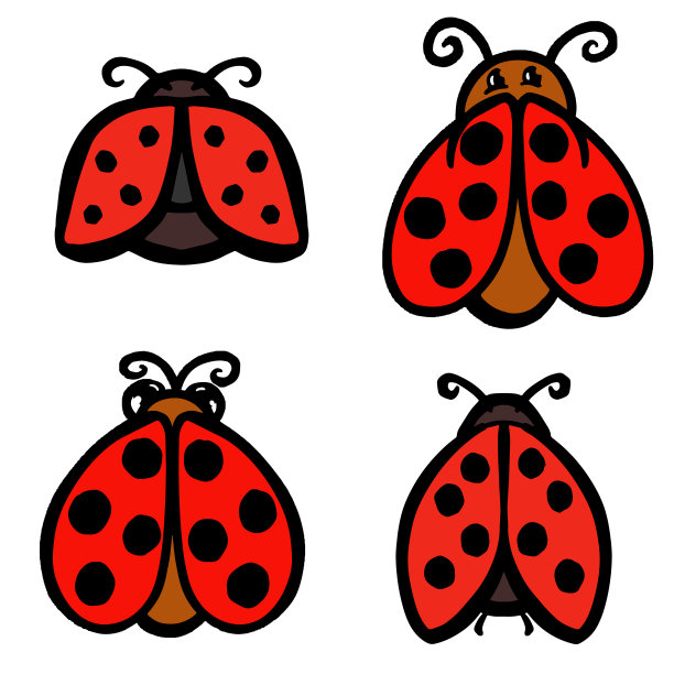 瓢虫或瓢虫标志设计集合作为插图矢量图片下载