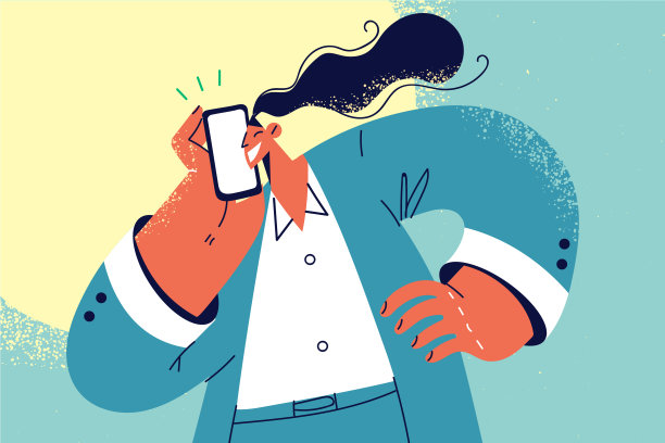 微笑的女商人打电话图片下载