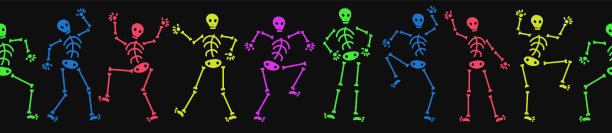 无缝矢量骨架旗帜上暗图片下载