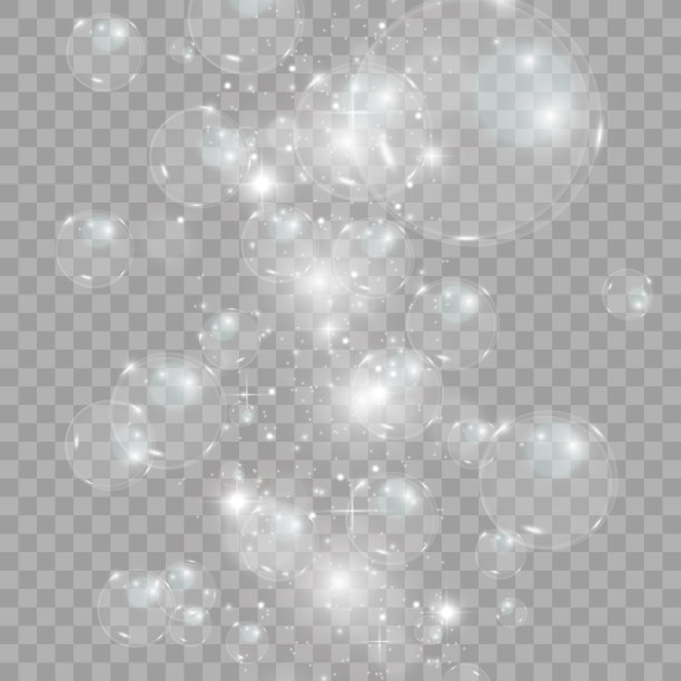 泡沫向量。透明背景上的肥皂泡。矢量设计。图片下载